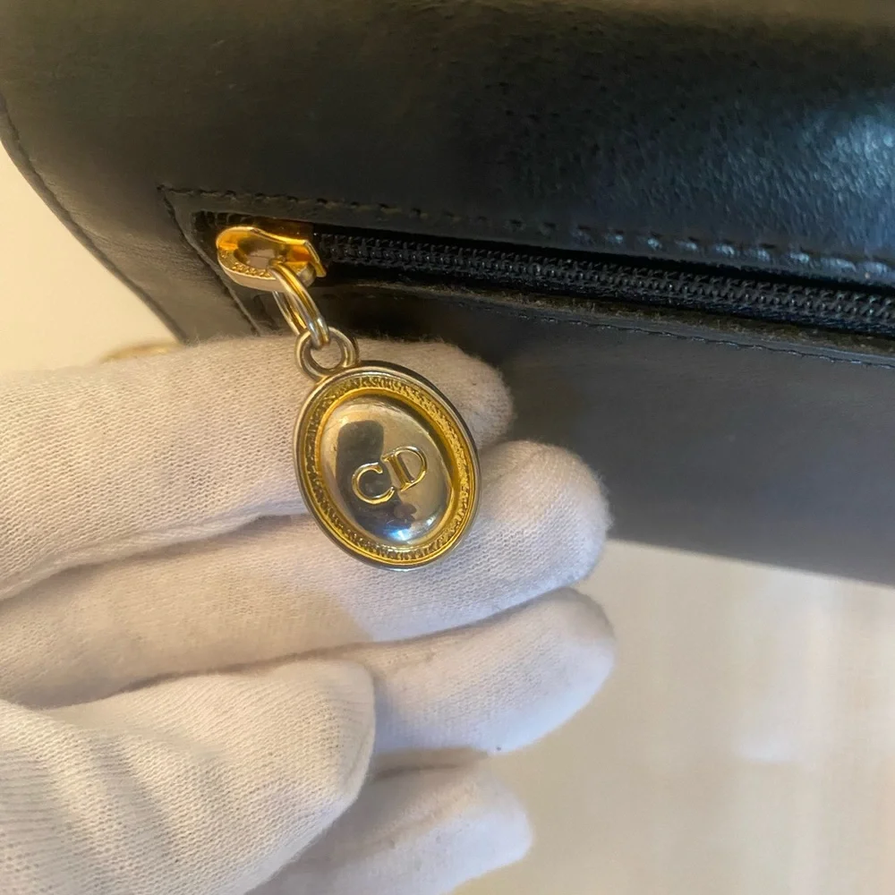 Authentic Christian Dior Black Leather Wallet